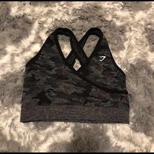 Gymshark Adapt Camo Black Sports Bra